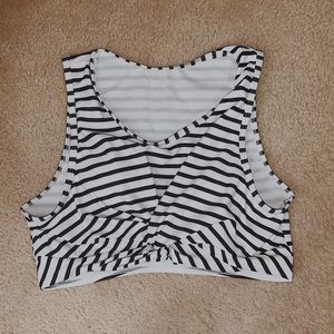 Striped tank top bikini top